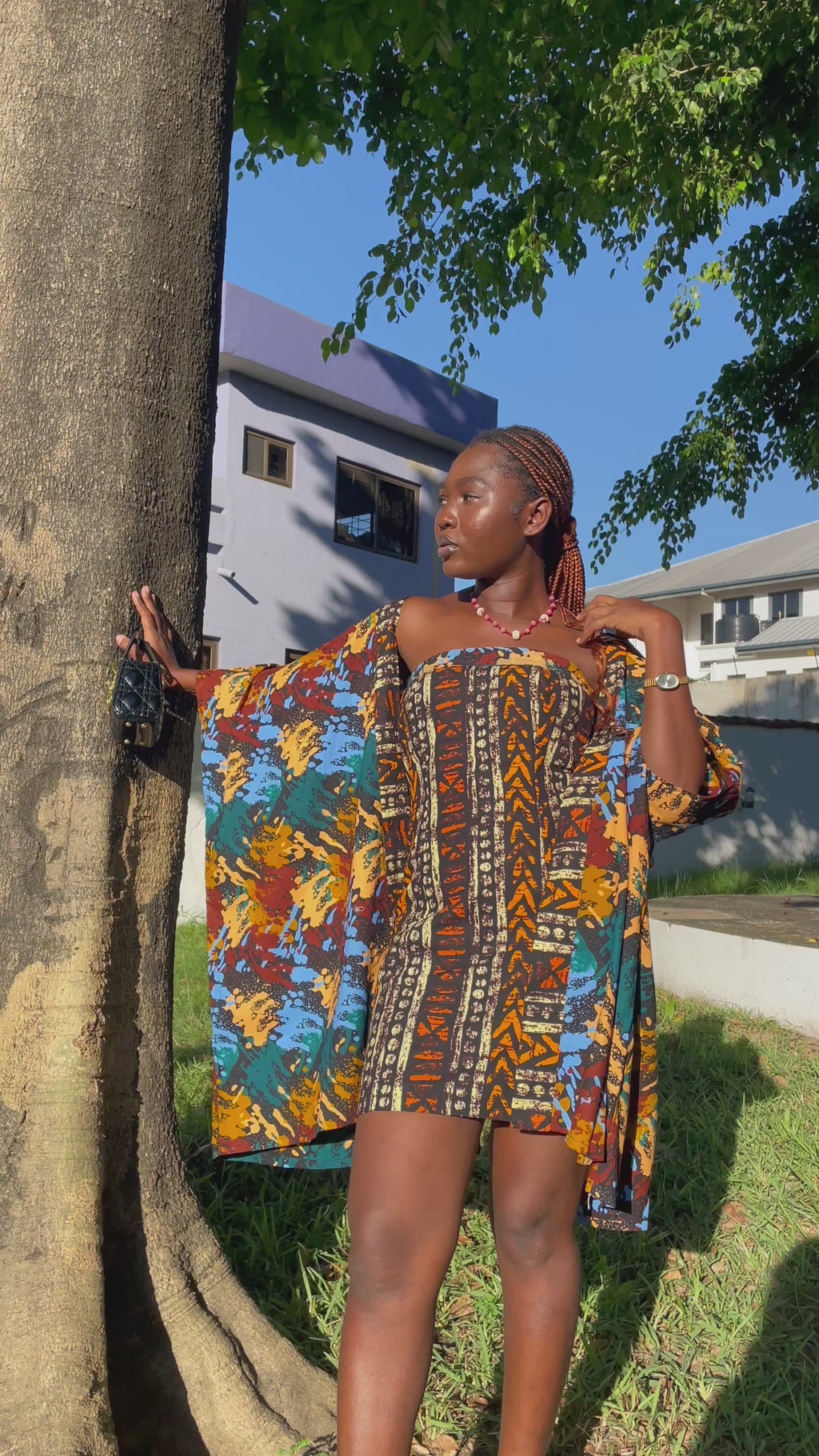 Dede Set – African Print Kimono & Dress